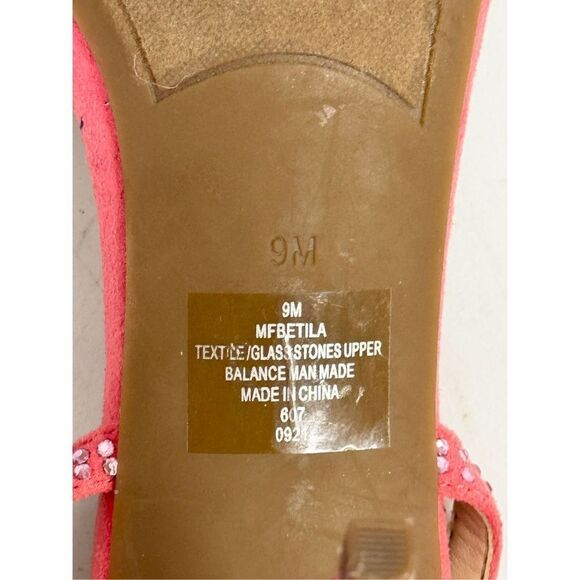 Marc Fisher Sandals Womens 9 Betila Open Toe Slingback Heels Rhinestone Accent - Picture 9 of 10